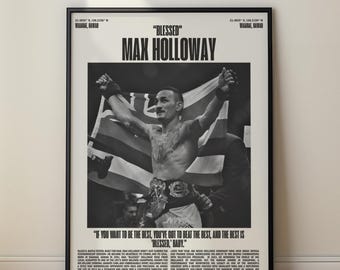 Max Holloway "Blessed" UFC Minimalist Poster, Art Print (Digital Download)