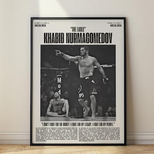 Póster minimalista de Khabib Nurmagomedov "El Águila" de la UFC, impresión artística (descarga digital)