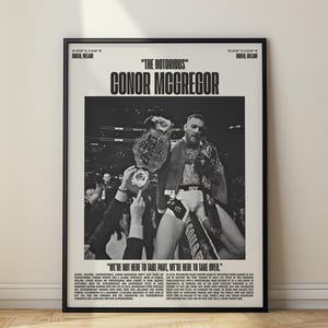 Conor Mcregor "The Notorious" UFC Minimalist Poster, Art Print (Digital Download)