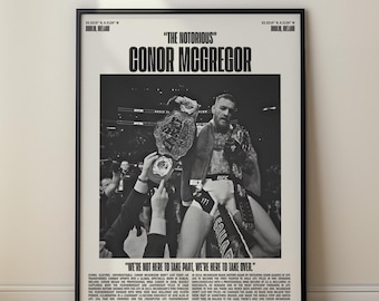 Conor Mcregor "The Notorious" UFC Minimalist Poster, Art Print (Digital Download)