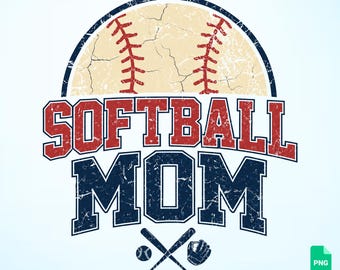 SVG vintage Maman de softball, PNG Baseball vieilli, Fichier de découpe Maman sportive rétro, Design numérique Cricut Silhouette
