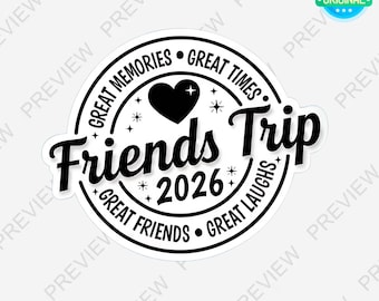 Besties Vacation 2026 PNG SVG – Regalo di gruppo per festeggiare il viaggio degli amici