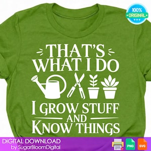 Cultivo cosas, cita de jardinería png, gráfico para amantes de las plantas, descarga digital por sublimación