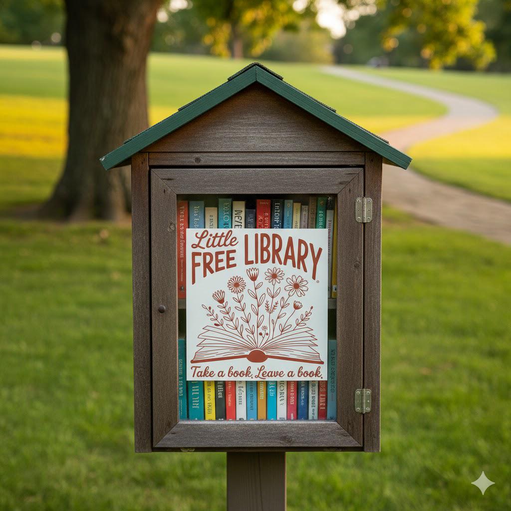Floral Little Free Library Sign PNG, Take a Book, Leave a Book ...