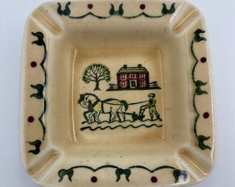 Metlox Poppytrail  Homestead Provincial 4 1/4" Square Ashtray