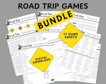 Road Trip Games Bundle, Printable Family Road Trip Activities, Car Ride ...