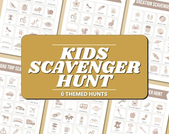 Kids Scavenger Hunt Printable Games, Treasure Hunt Kids Activities Digital Download, Print At Home Scavenger Hunt Clues Kids Activity