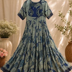 long frock dress for women Wear Long Frock Gown Images Blue Elegant Party Wear Gown Long Koti Set With  Embroi