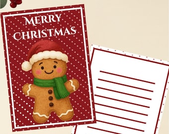 Peperkoek kerstkaarten: platte kaarten (digitale download)