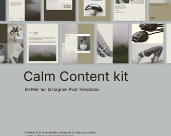 Calm Content Kit | 50 Minimal Instagram Post Templates für Canva