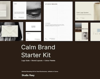 Calm Brand Starterset | Minimales Branding Kit mit Logos, Farben & Canva Templates