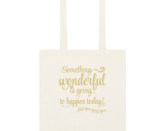 Cotton bag with saying, give a smile, beautiful things in life, positive mind, boho bag, shopping bag, discover wonders through mindfulness