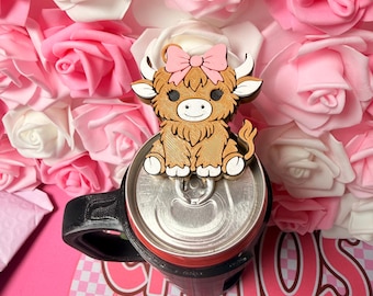 Llavero abrelatas con forma de vaca de las Tierras Altas / Herramienta para abrir refrescos impresa en 3D