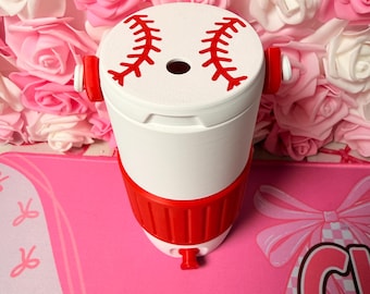 12oz Skinny Can Holder, Baseball Stitch Design, Portable Beverage Cooler, Sports Mom Gift, cooler koozie