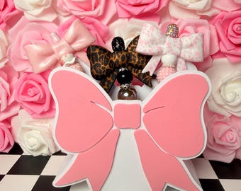 3D Printed Pink Bow Pen Holder | Desk Organizer, Office Decor, Vanity Accessory