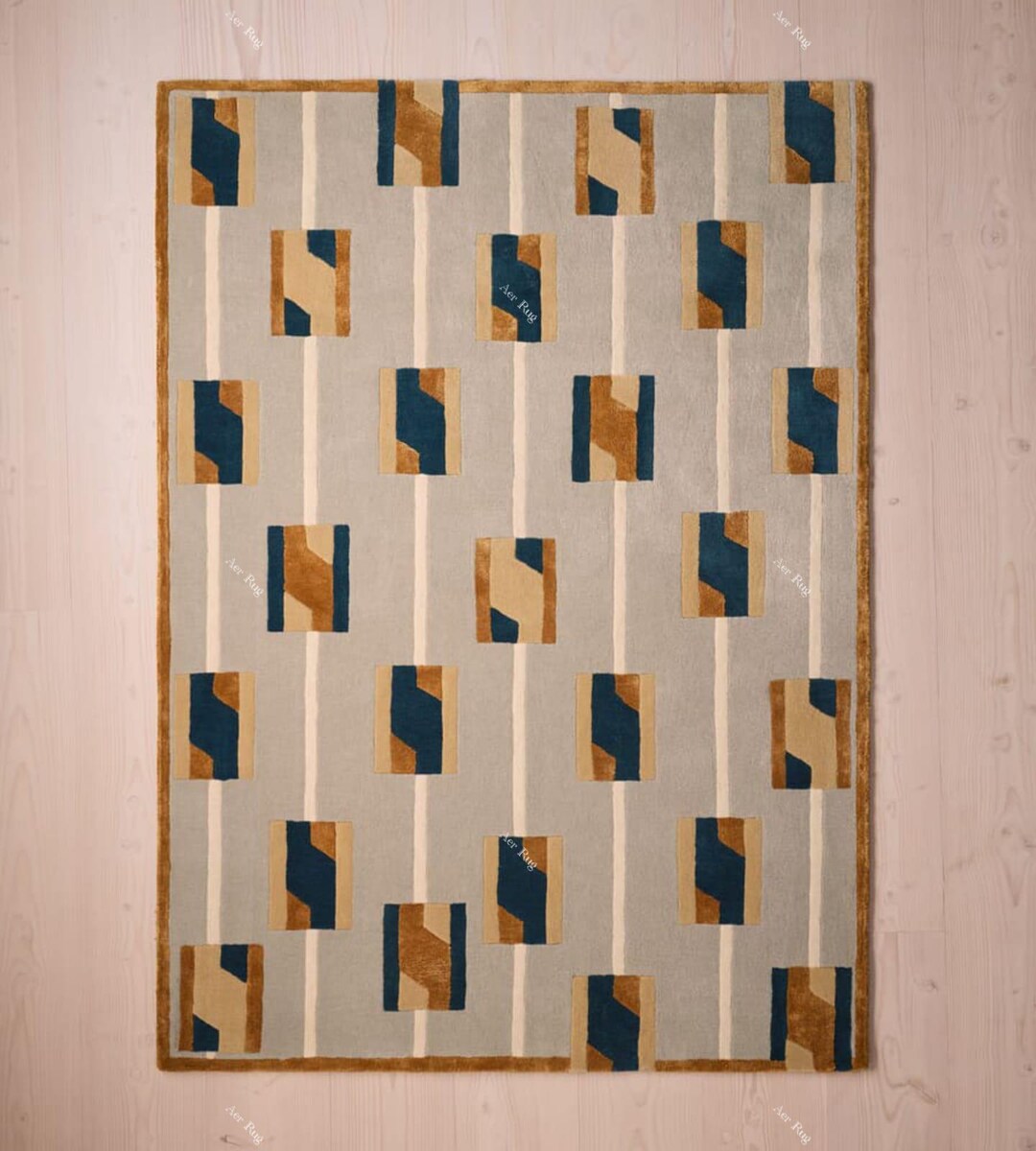 Trending Custom Rugs Modern Grid Hand Tufted Wool Area Rug | Trending Rug 8x10 9x12 | Custom ...