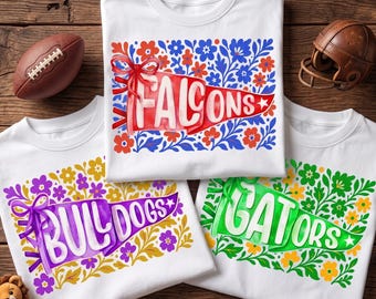 Custom Mascot Pennant Shirt, Coquette School Spirit T-shirt
