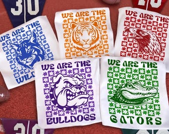 Custom Team Mascot Shirt, Floral School Spirit Mascot Tee
