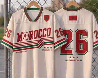 Custom Morocco Soccer Jersey, Personalized Football Fan Gifts