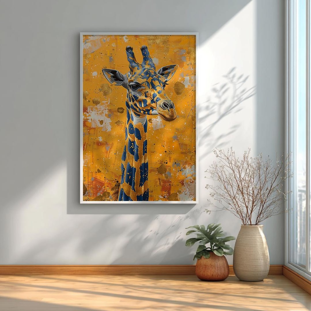 Colorful Abstract Giraffe Wall Art Print, Modern Animal Art, Pop Art ...
