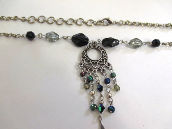 Vintage Glass Beaded Chain Choker Necklace