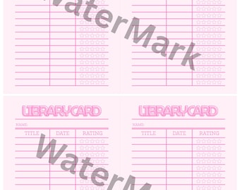 Retro Printable Library Card Reading Log Book Tracker for kids