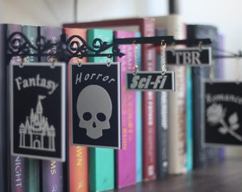 3D gedruckte Bücherregal Genre Trennzeichen, Buch Genre Divider Zeichen STL-Dateien, mit kommerzieller Lizenz