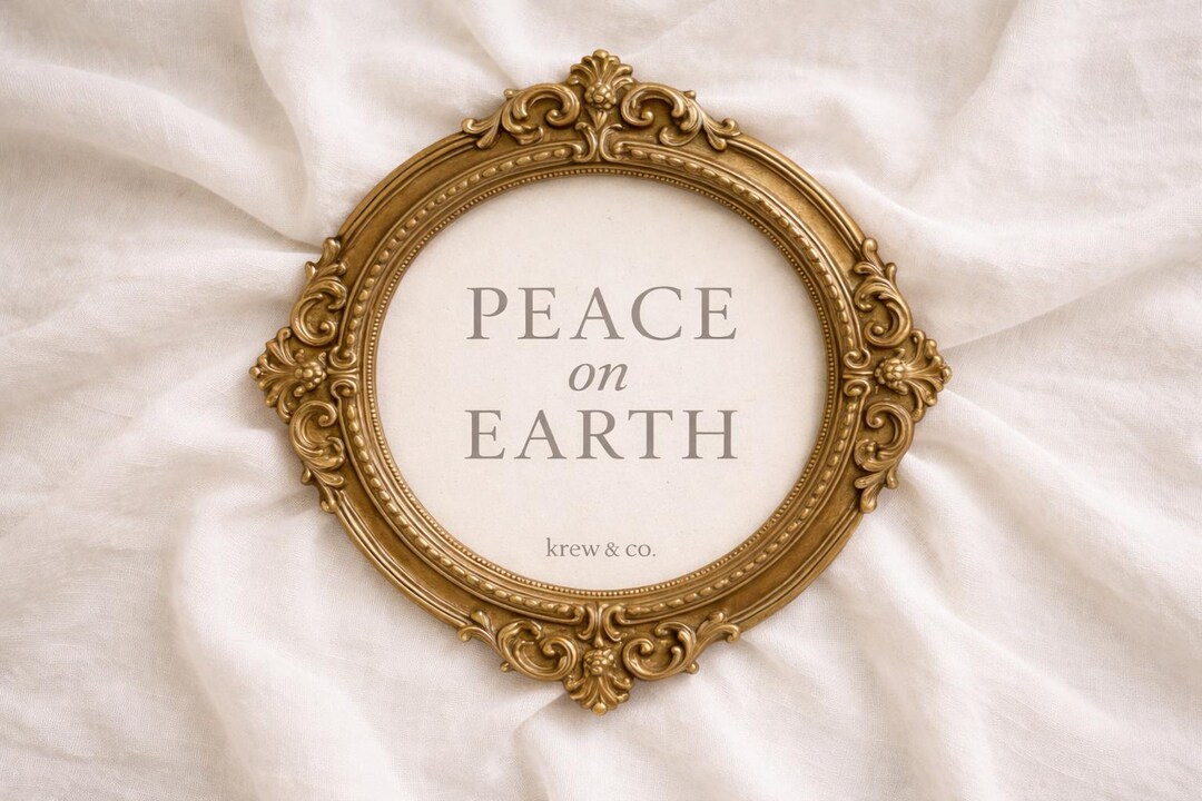 Peace Sign Neutral Peace on Earth Printable — Neutral Christmas Wall Art - Etsy