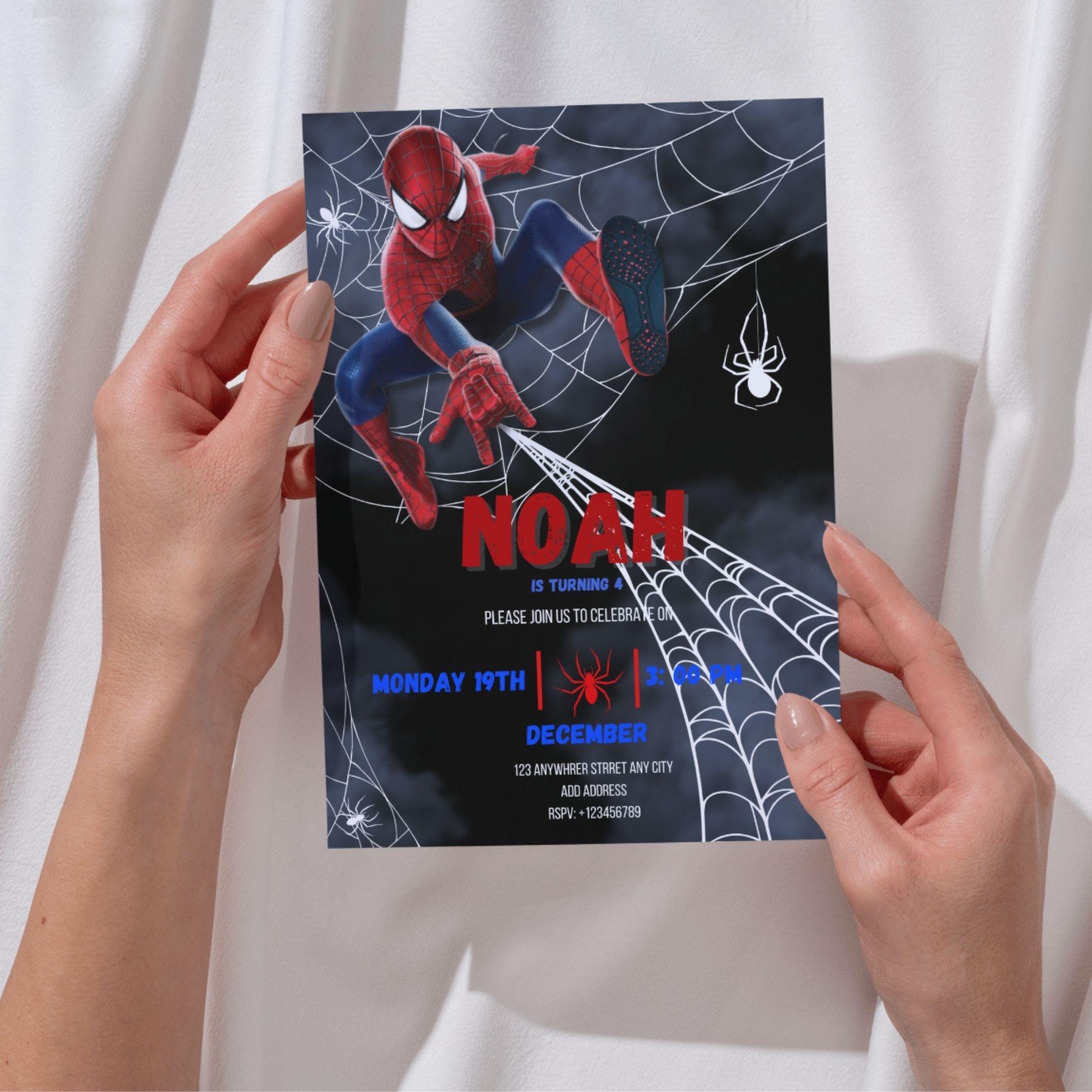 Spiderman Birthday Card Printable Superhero Digital Card Instant