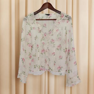 Sheer Floral Blouse - Etsy