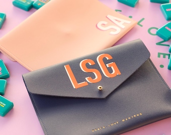 Custom Monogrammed Mahjong Card Clutch