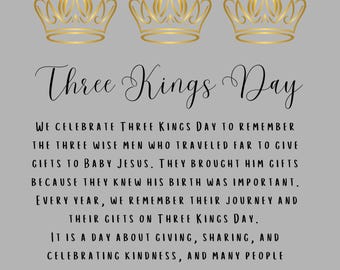 Three Kings Day Printable - Instant Download Card and Image