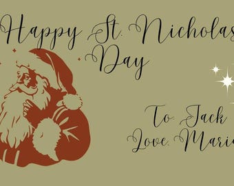 St. Nicholas Day Gift Tag - Custom, Editable Holiday Tag