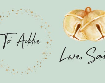 Christmas Jingle Bells Gift Tag (Polar Express Style Bells)