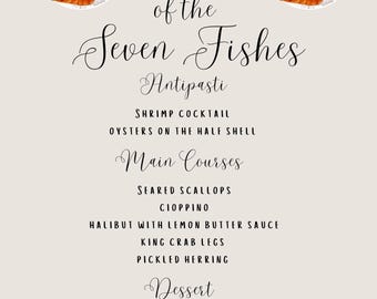 Feast of the Seven Fishes - Custom Editable Menu Template