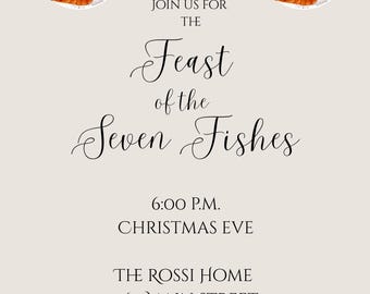 Christmas Eve - Feast of Seven Fishes - Custom Invitation