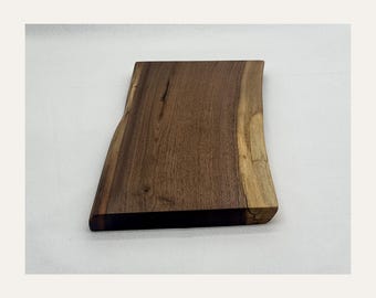 Live Edge Walnut Serving Board – Solid Hardwood, Food-Safe Finish, USA Handmade