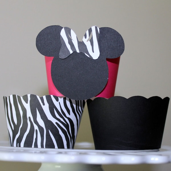 Hot Pink, Black and Zebra Minnie Mouse