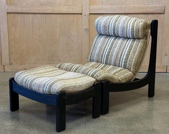 Sling Chair und Ottomane aus holländischer Eiche