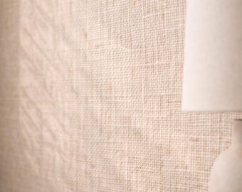 Beige Linen Texture Wallpaper, Neutral Fabric Look, Scandinavian Decor (Peel and Stick)