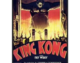 ヴィンテージキングコング映画ポスター、レトロ映画ポスター、映画室