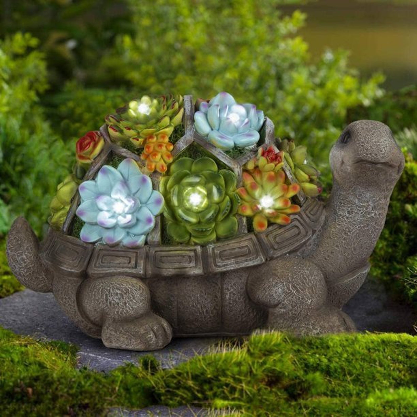 Turtle Garden Figurines Outdoor Decor Lights Garden Decor for Etsy