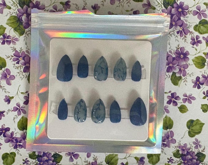 Gel Press on Floral Nails