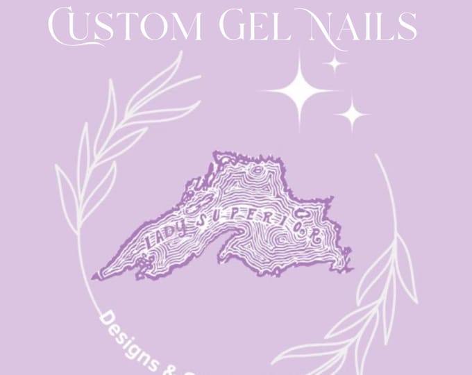 Custom Gel Press on Almond Nails