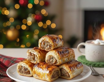 BEST RECIPE Für Blätterteig Wurst Brötchen, druckbare Rezept PDF, klassisches herzhaftes Gebäck zum ausdrucken, Instant Download