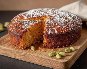 Swedish Cardamom Cake Recipe Printable, Scandinavian Coffee Cake, Easy Homemade Spiced Cake, Nordic Dessert Recipe, Digital Download
