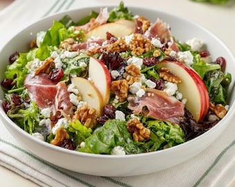Apple Salad With Feta And Prosciutto, Printable Recipe PDF, Easy Dinner Printable, Instant Download, Feta prosciutto salad, Healthy Salad