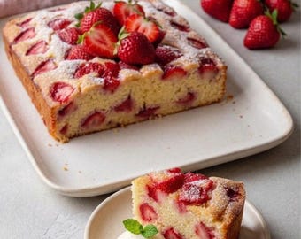 Fresh Strawberry Cake Recipe – Soft, Moist, Easy Homemade Dessert (Digital Download)