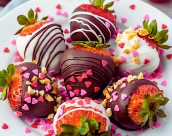 Chocolate Covered Strawberries Recipe Download, Valentine Dessert, Printable PDF, Instant Download, Dessert Gift, Strawberry Dessert,