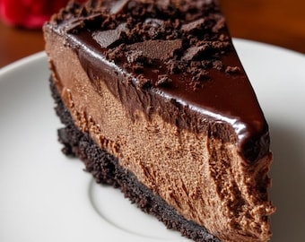No Bake Chocolate Cheesecake Printable Recipe PDF, Easy Homemade Dessert with Chocolate Ganache, Instant Download, No Baking